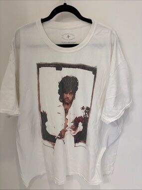Vintage Official Prince Estate White Short-Sleeve Graphic Tee w/ Portrait Print
